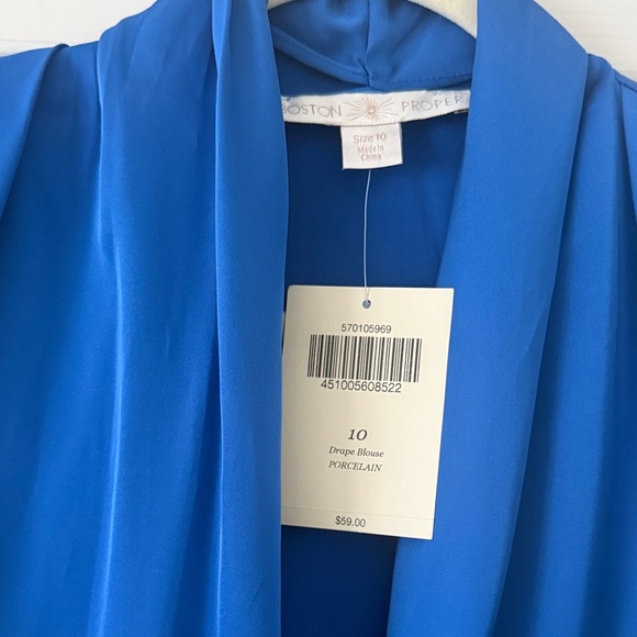 Boston Proper Royal Blue Sleeveless Drape Top - Picture 3 of 3